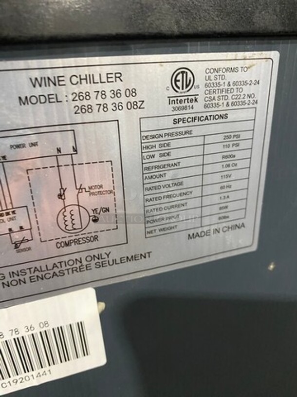 Wine Enthusiast Countertop/ Undercounter Wine Cooler! With Metal Wine Racks! Model: 268783608 SN: C19201441 - Image 6 of 7