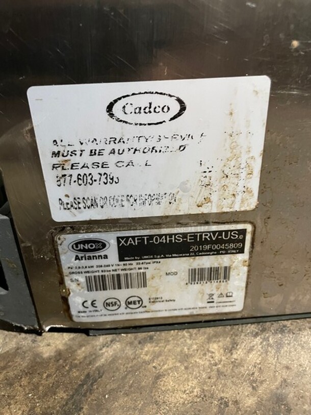 Cadco Unox Stainless Steel Commercial Countertop Electric Powered Half Size Convection Oven! MODEL XAFT-04HS-ETRV-US 208-240 Volts, 1 Phase. - Image 8 of 10
