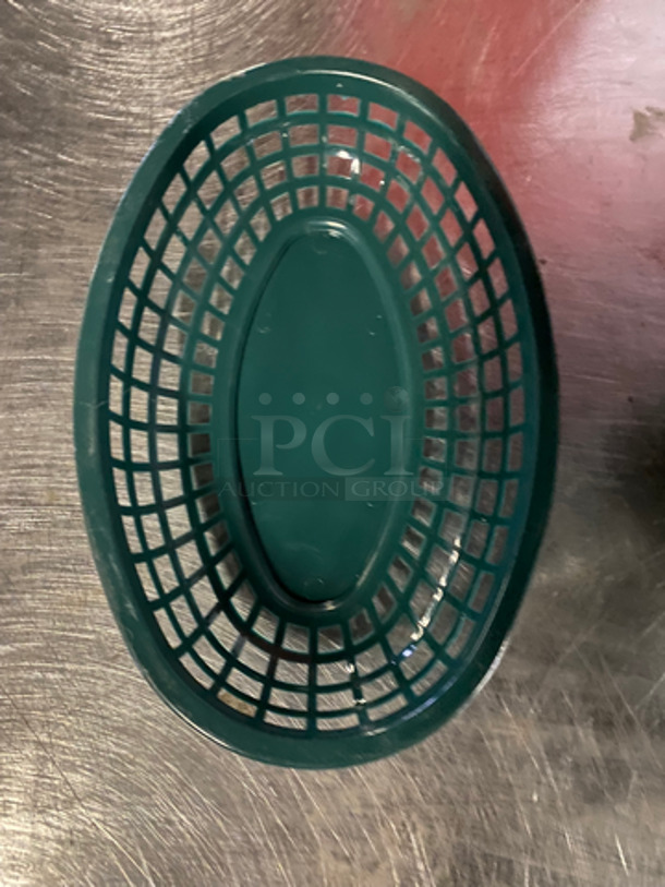 ALL ONE MONEY! Table Craft Green Poly Oval Fast Food Serving Baskets! - Image 3 of 5