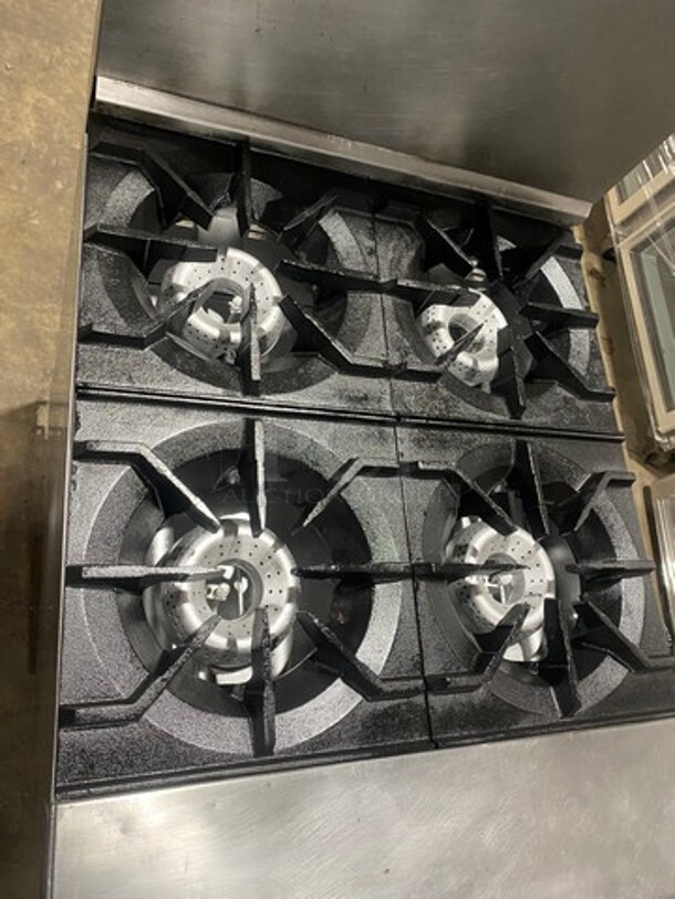 American Range Commercial Natural Gas Powered 4 Burner Stove! With Raised Back Splash! With Oven Underneath! All Stainless Steel! On Casters! - Image 5 of 10