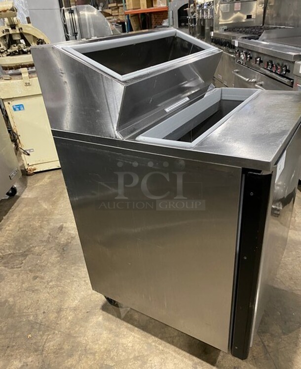 Silver King Stainless Steel Refrigerated Ice Cream Prep Rail/ Prep Table! On Casters! MODEL SKRN27-RSUS1 SN: FSDP380696A 115V  - Image 2 of 8