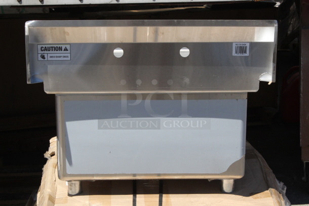 BRAND NEW SCRATCH & DENT! Steelton 522CS12424K 29 1/2" 18-Gauge Stainless Steel One Compartment Commercial Sink without Drainboard - 24" x 24" x 12" Bowl. Bowl & Drain Only. 30x29-1/2x43-3/4 - Image 4 of 6