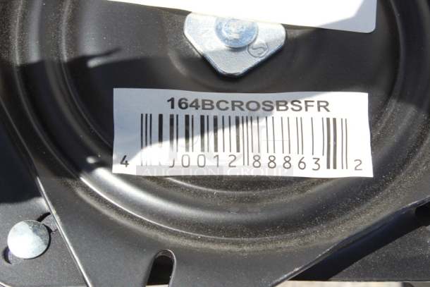 BRAND NEW SCRATCH & DENT! Lancaster Table & Seating 164BCROSBSFR Black Finish Cross Back Swivel Bar Stool. 2x Your Bid. Seats Not Included.  - Image 3 of 3