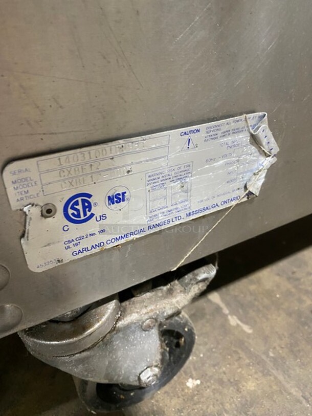 Garland Commercial Electric Powered Dual Side Hamburger Press/Clamshell Broiler! All Stainless Steel! On Casters! Model: CXBE12 SN: 1403100100957 208V 60HZ 3 Phase - Image 8 of 9