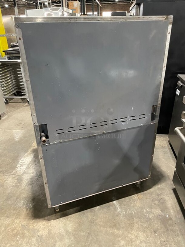 SWEET! Bakers Pride Commercial Natural Gas Powered 6 Burner Stove! With Full Size Oven Underneath! With Backsplash & Overhead Salamander Shelf! All Stainless Steel! On Legs! - Image 4 of 8