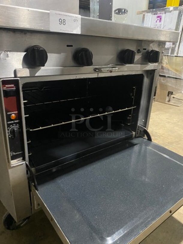 Southbend Commercial Natural Gas Powered 4 Burner Stove! With Raised Back Splash! With Oven Underneath! All Stainless Steel! On Casters! - Image 7 of 9