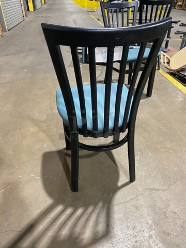 NICE! Light Blue Cushioned Chair! With Black Body! Metal Body! 8x your Bid! - Image 3 of 6