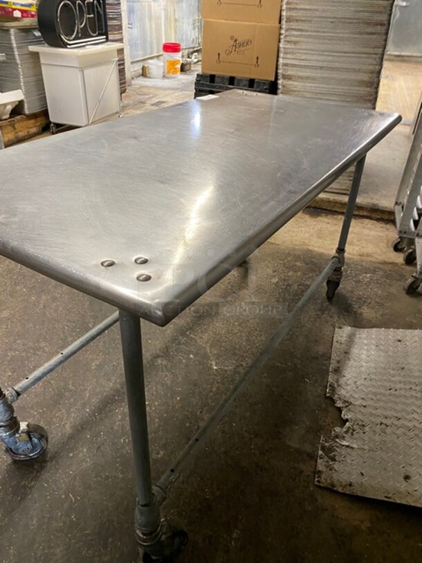 Stainless Steel Commercial Worktable With Shelf Underneath! On Casters! - Image 4 of 6