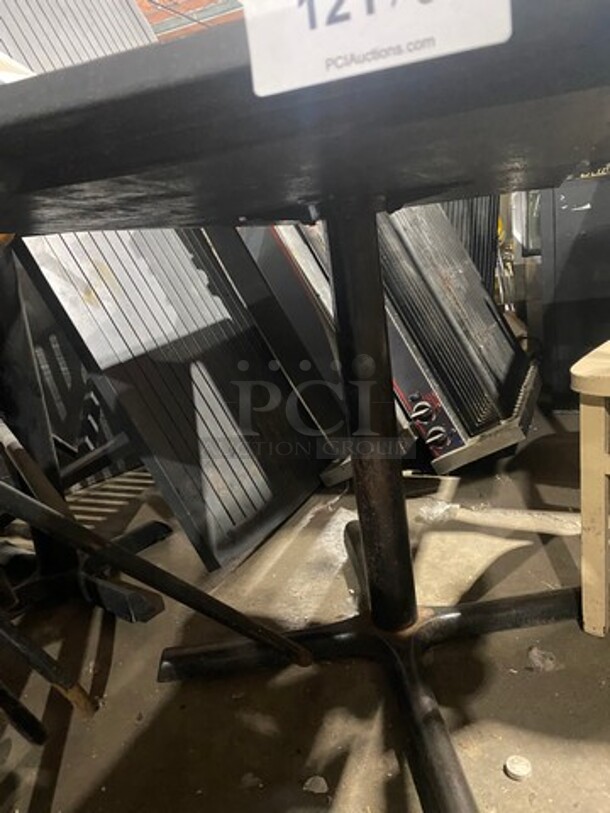 Black Rectangular Table! With Black Metal Base! 5x Your Bid! - Image 4 of 11