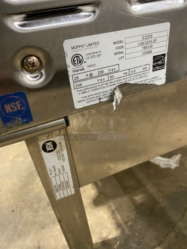 Turbo Fan Commercial Electric Powered Double Deck Convection Oven! With Metal Oven Racks! All Stainless Steel! On Legs! 2x Your Bid Makes One Unit! Model: E32D5 SN: 786331, SN: 786339 208V - Image 10 of 11