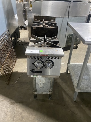 Star Ultra Max Stainless Steel Commercial Natural Gas Powered Two Tier Multi Step 2 Burner Range! ON Equipment With Legs With undershelf! MODEL:600TB3012G!