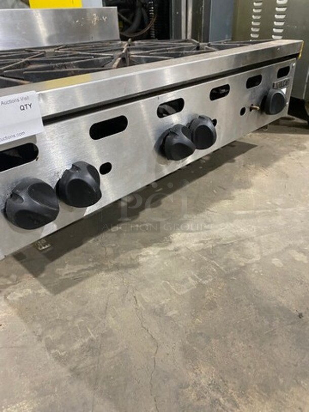 Sweet! Vulcan Commercial Countertop Natural Gas Powered 6 Burner Range! With Back Splash! All Stainless Steel! On Legs! Model: VHP6361 SN: 650087360! Working When Removed!  - Image 7 of 9