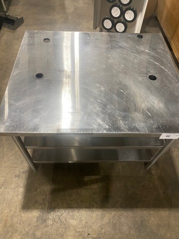 NICE! Wasserstrom Solid Stainless Steel Equipment Stand! With Shelf Storage Space Underneath! On Legs! - Image 5 of 9