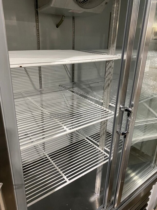 GREAT! Universal Coolers Commercial Double Sliding Glass Door Refrigerator/Merchandiser! With Poly Coated Racks! On Casters! 115V 1 Phase! Model: C13AG SN: D08E01616! - Image 5 of 8