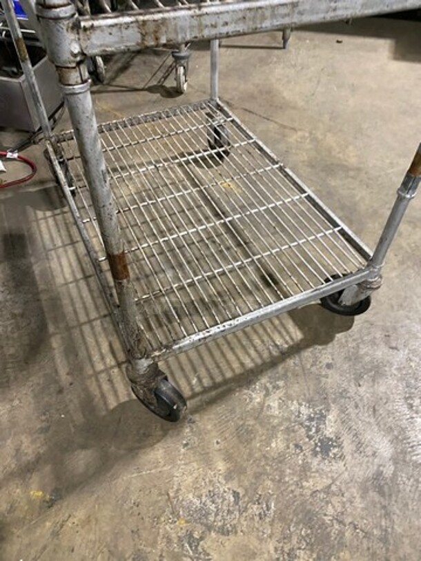 Metal Commercial 2 Tier Cart! With Dual Side Push Handles! On Casters! - Image 5 of 6