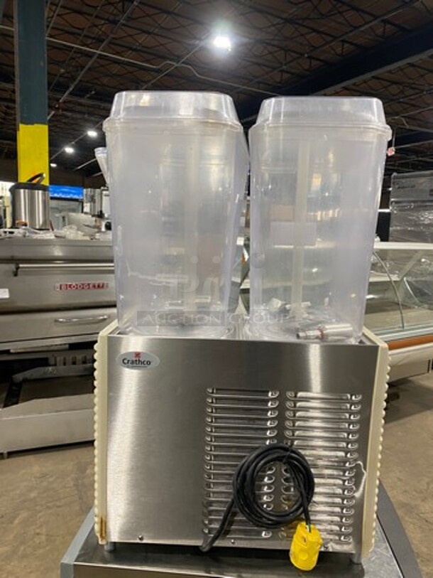 Crathco Commercial Countertop Dual Hopper Beverage Dispenser! With Poly Drip Tray! Clear Poly Jugs! Stainless Steel Body! Model: D254 SN: T209331 115V - Image 3 of 8