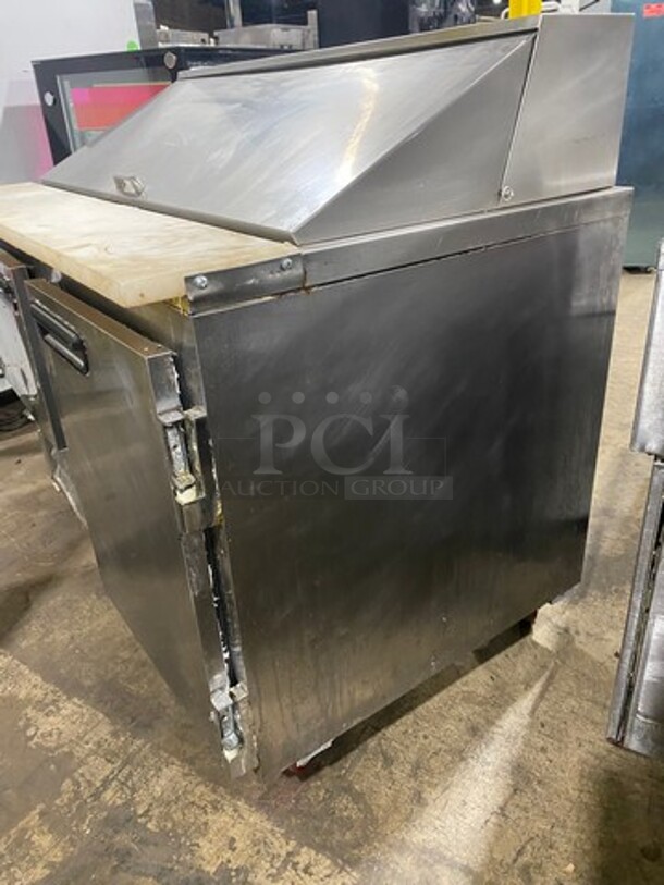 LATE MODEL! 2018 Leader Commercial Refrigerated Mega Top Sandwich Prep Table! With Commercial Cutting Board! With 2 Door Storage Space Underneath! All Stainless Steel! On Casters! Model: LM48S/C SN: GB02M1312B 115V 60HZ 1 Phase - Image 2 of 11