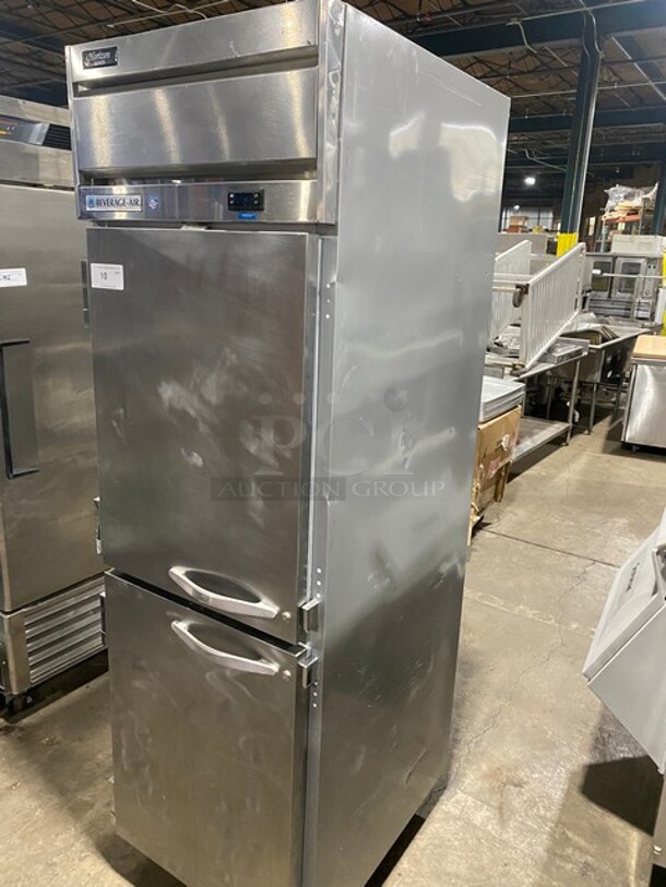 Beverage Air Stainless Steel Commercial 2 Half Size Door Reach In Freezer! On Commercial Casters! MODEL HF1HC1HSRC18 SN: 12902745 115V 1PH - Image 2 of 11