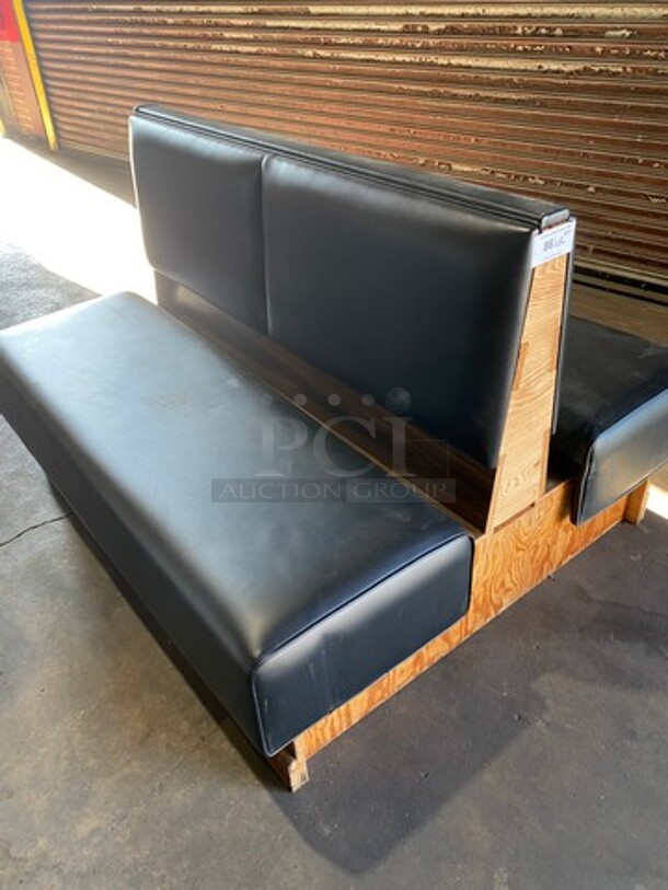 NEW! Dual Sided Black Cushioned Booth Seats! With Wooden Outline! Perfect For Center Placement! 2x Your Bid! - Image 2 of 6