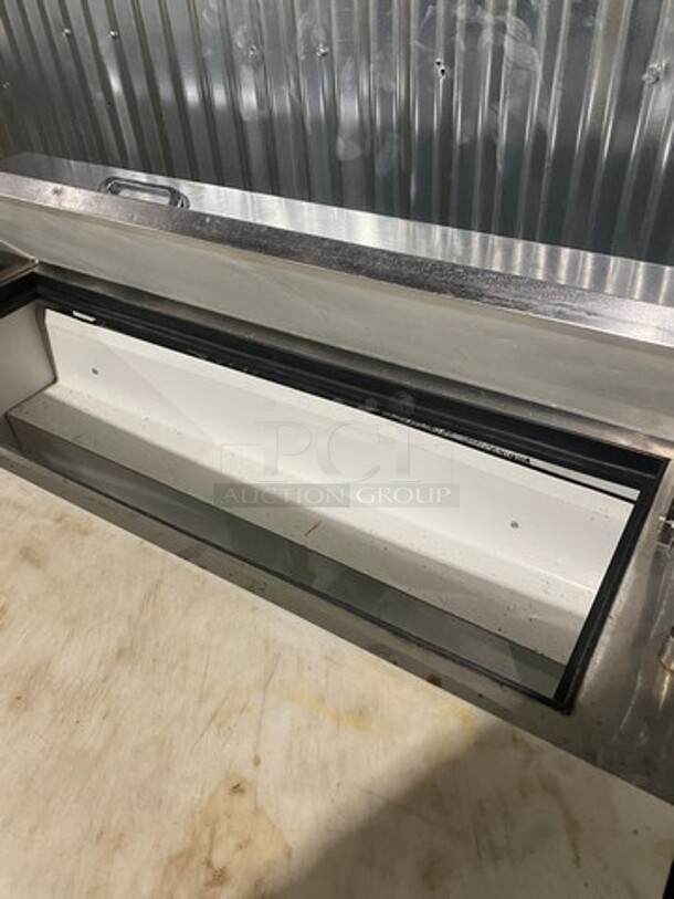  True TSSU-48-12 Stainless Steel Commercial Sandwich Salad Prep Table Bain Marie! On Commercial Casters! 115v 1ph  - Image 5 of 9
