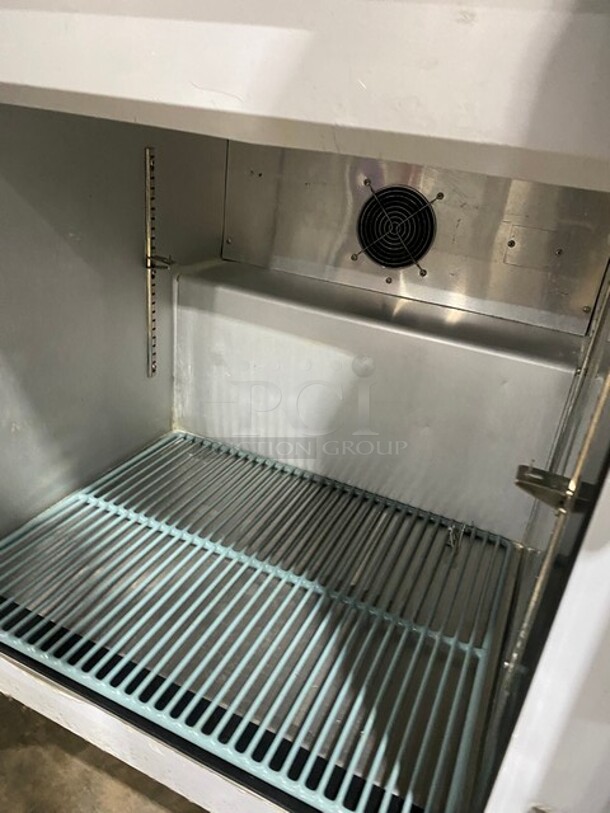 Leader Commercial Refrigerated Mega Top Sandwich Prep Table! With Commercial Cutting Board! With Single Door Underneath Storage Space! All Stainless Steel! On Casters! MODEL ESLM27SC SN:NP10M2704 - Image 6 of 11