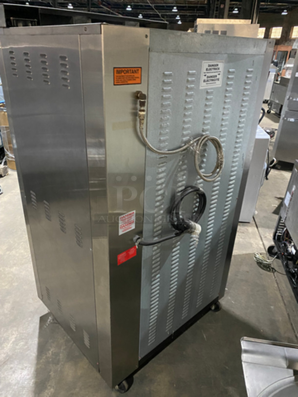 BEAUTIFUL! LATE MODEL! Doyon Baking Equipment Commercial Double Deck Electric Powered Convection/Proofer Oven! With Steam Injection! With View Through Doors! With Metal Oven Racks! All Stainless Steel! On Casters! 2x Your Bid! Model: JAOP6SL SN: 213550001211 208V 60 HZ 3 Phase - Image 4 of 10