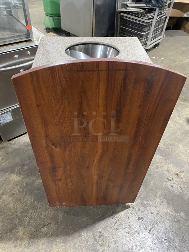 Wooden Style Heavy Duty Garbage Disposal Station! Marble Top! With Trash Bin! - Image 7 of 7