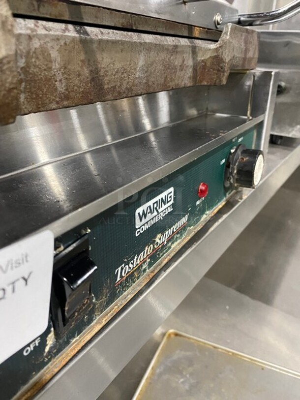 Waring Commercial Countertop Panini/Sandwich Tostato Supremo Grill! All Stainless Steel! Press With Flat Surface! Model: WFG250 SN: 160912 120V - Image 7 of 8