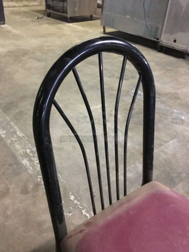 Red Patted Square Chairs! With Metal Body! 9x Your Bid! - Image 6 of 7