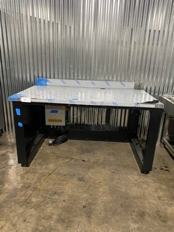 NEW! BEAUTIFUL! Commercial Work/Prep Table! All Stainless Steel Top! With Backsplash!
