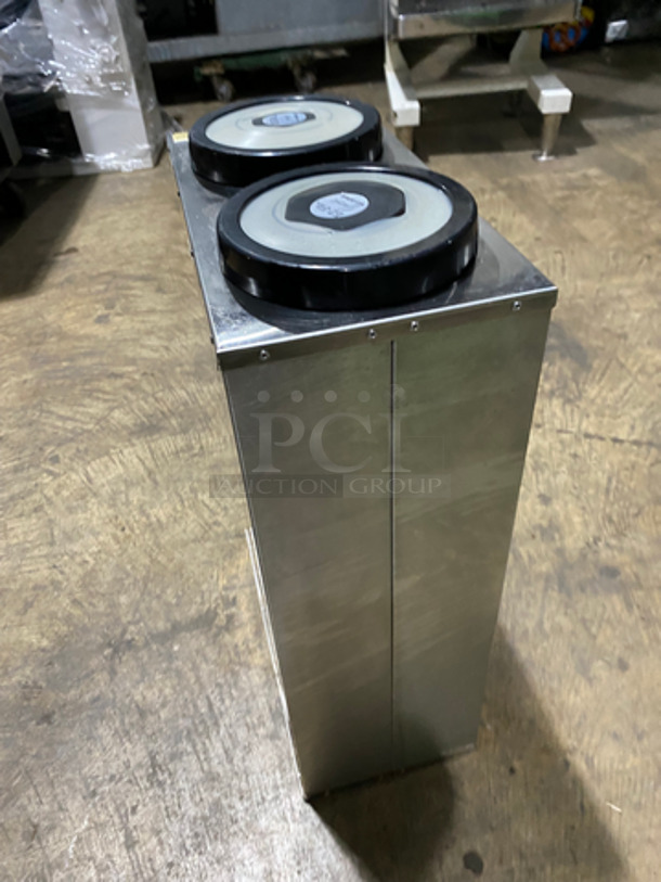 San Jamar Gourmet Commercial 2 Well Plate Dispenser! All Stainless Steel! - Image 2 of 4