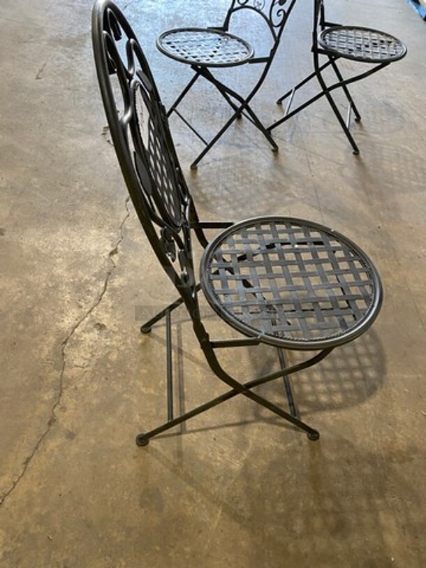 Black Metal Foldable Patio Chairs! 10x Your Bid! - Image 4 of 7