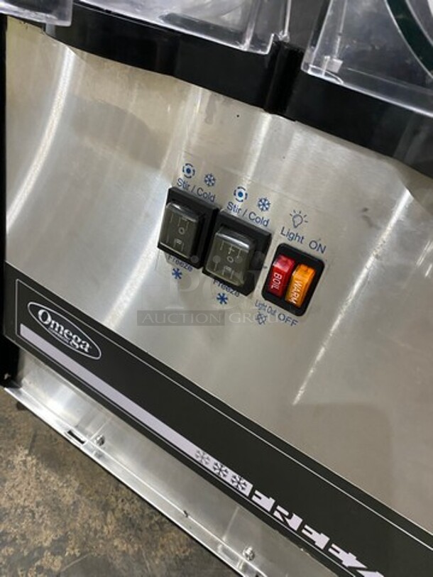 NICE! Omega Commercial Countertop 2 Flavor Slushie/ Frozen Beverage Dispenser! Model: OFS20 SN: 2FS15100110 120V 60HZ 1 Phase - Image 7 of 9