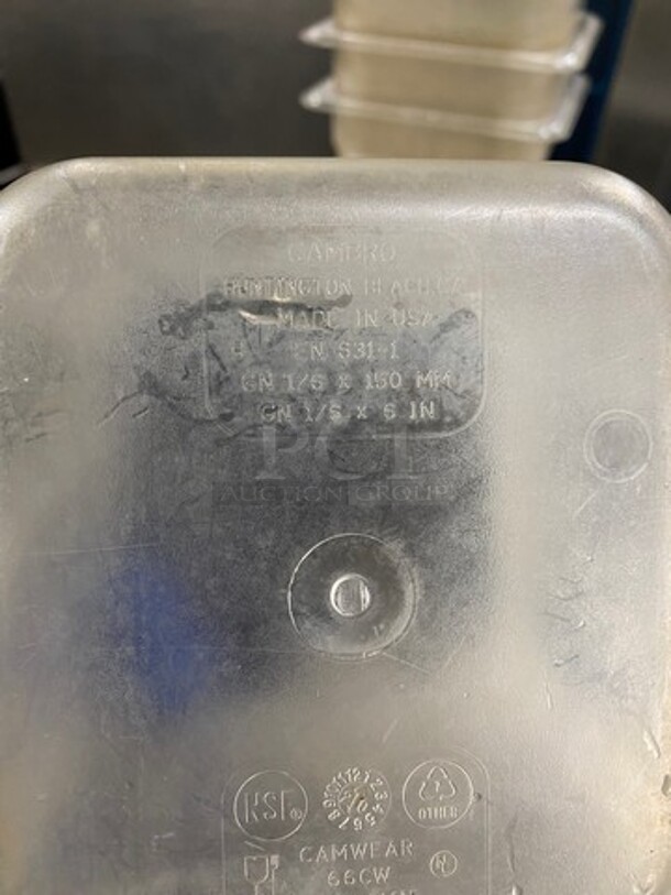Cambro Clear Poly 1/6x6" Food Containers! 11x Your Bid! - Image 7 of 8