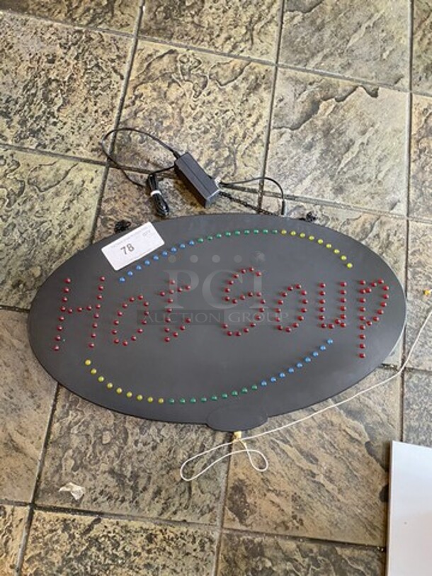 Light Up "Hot Soup" Sign! WORKING WHEN REMOVED! - Image 1 of 4