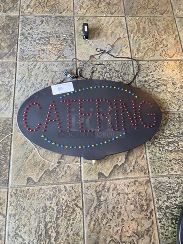 Light Up "Catering" Sign! WORKING WHEN REMOVED! - Image 1 of 4