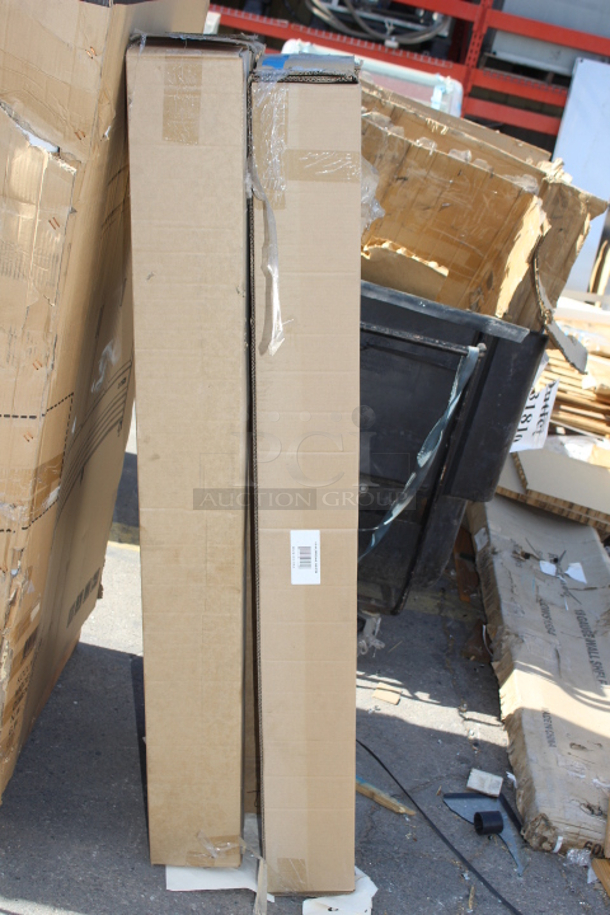 BRAND NEW IN UNOPENED BOXES! Lancaster Table & Seating 164UMBAL06CN/PB 6' (2)Canvas & (2) Cobalt Push Lift Aluminum Umbrella. NO DAMAGE. Colors have been discontinued.   - Image 4 of 5
