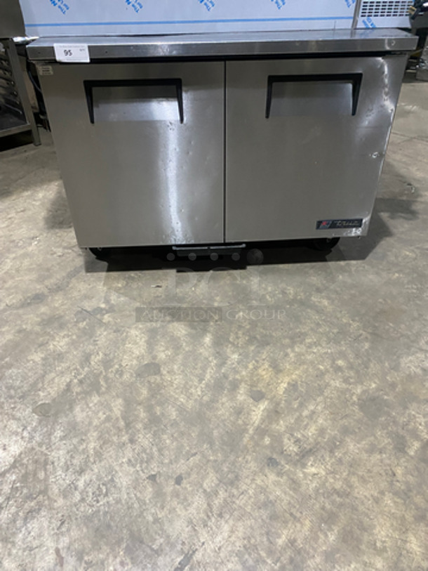 True Commercial 2 Door Lowboy/Worktop Freezer! With Poly Coated Racks! All Stainless Steel! On Casters! Model: TUC48F SN: 7901919 115V 60HZ 1 Phase