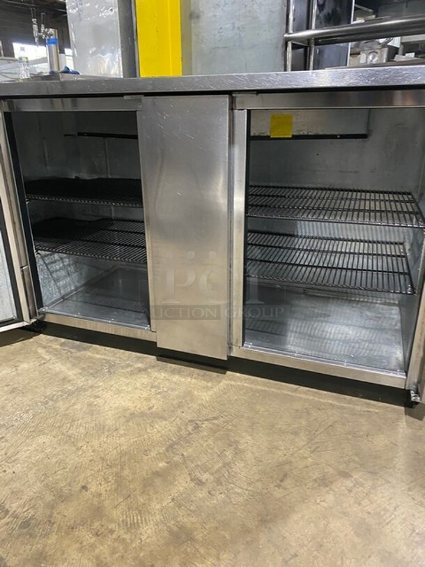True Commercial 2 Door Reach In Bar Back Cooler! All Stainless Steel! With Metal Racks! 115V 1 Phase! Model: TBB-3-S SN: 6640829!  - Image 5 of 8