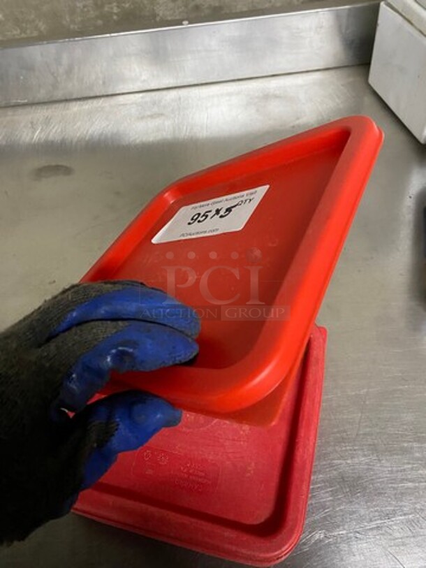 Red Poly Food Container Lids! 5x Your Bid! - Image 3 of 6
