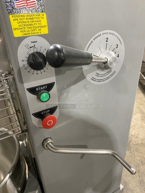  UNIVEX 30qt Floor Style Planetary Mixer With Guard! Heavy Duty Stainless Steel Bowl! MN:SRM30 Serial:M14010069! 115V 1 Phase! 
 - Image 6 of 9