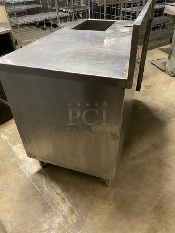 Custom Made Work Top/ Prep Table! With Storage Space Underneath! With Back Splash! All Stainless Steel! On Legs! - Image 4 of 7