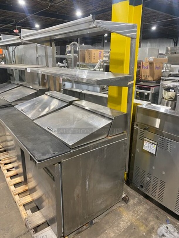 Continental Commercial Refrigerated Sandwich Prep Table! With Double Over Head Shelf! With 2 Door Underneath Storage Space! All Stainless Steel! Model: SW6024M - Image 2 of 10