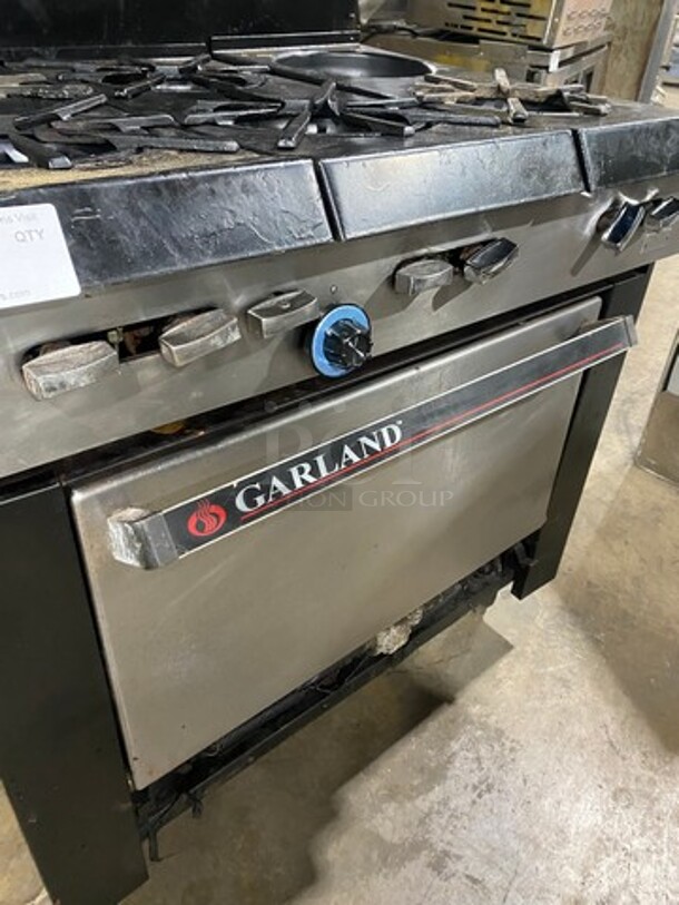 Garland Commercial Gas Powered 6 Burner Stove With Garland Salamander! Oven Underneath! On Legs! - Image 9 of 11
