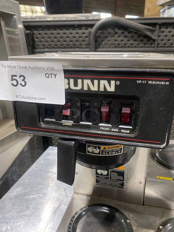 Bunn! Bunn CWTStainless Steel Commercial Countertop 3 Burner Coffee Machine Warmer!MN:VP17-3  120 Volts, 1 Phase! - Image 6 of 8
