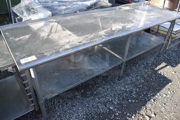 Stainless Steel Table w/ Metal Under Shelf. 96x30.5x34