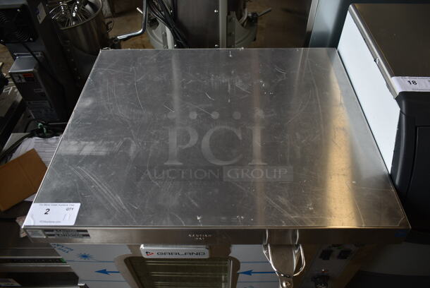 BRAND NEW SCRATCH AND DENT! 2022 Garland MCO-E-5-C Stainless Steel Commercial Electric Powered Half Size Convection Oven w/ View Through Door, Metal Oven Racks and Thermostatic Controls. 208 Volts, 3 Phase.  - Image 2 of 7