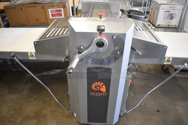 2019 Ram Model Q670/1400 Stainless Steel Commercial Floor Style Reversible Dough Sheeter on Commercial Casters. 220 Volts, 3 Phase. 122x40x49 - Image 4 of 11