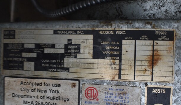 Norlake 6'x6'x7.5' SELF CONTAINED Walk In Freezer Box w/ Floor, Copeland Model JRF4-0050-IAA-958 Compressor and Norlake Model CPB0501C Condenser. Picture of the Unit Before Removal Is Included In the Listing. 115 Volts, 1 Phase. - Image 7 of 8