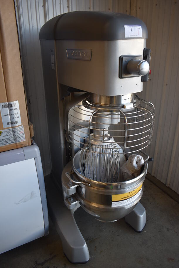 BRAND NEW SCRATCH AND DENT! Hobart Legacy HL600 Metal Commercial Floor Style 60 Quart Planetary Dough Mixer w/ Stainless Steel Mixing Bowl, Bowl Guard, Whisk, Dough Hook and Paddle Attachments. 200-240 Volts, 1/3 Phase. 28x40x64 - Image 4 of 12